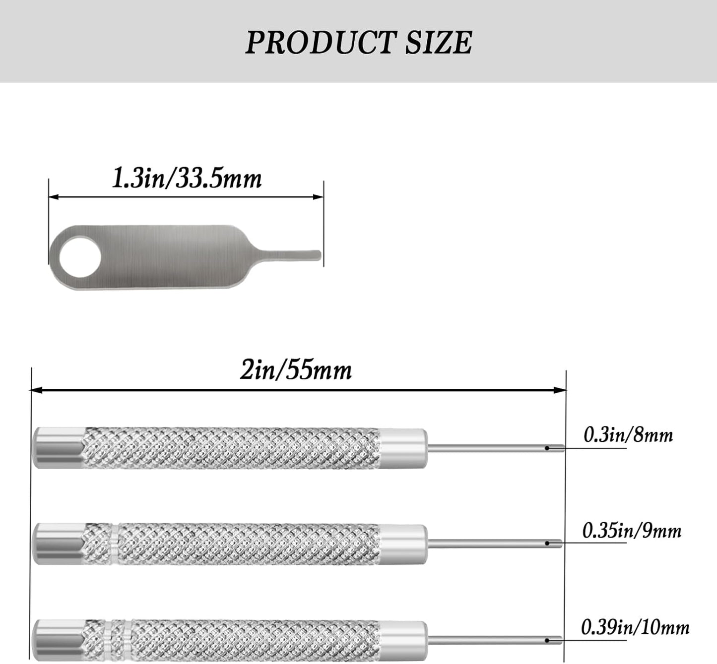 7 Pcs SIM Card Removal Tool - SIM Ejector Tool Tray Eject Pins Compatible with All Smartphone iPhone iPad Samsung HTC, Includig 3 Size Watchchain Link Remover