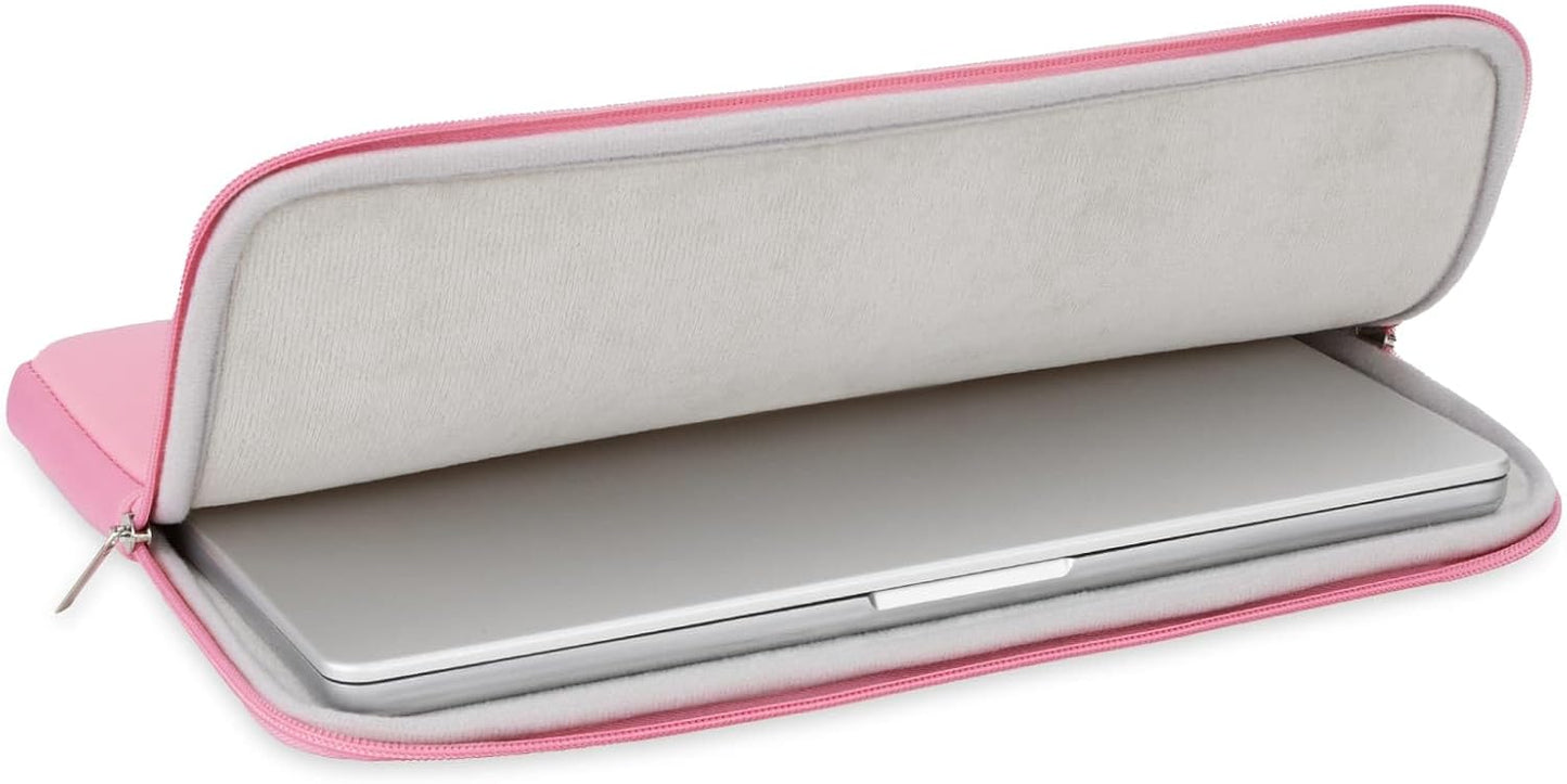 RAINYEAR 15 Inch Laptop Sleeve 15" Protective Soft Case Padded Cover Carrying Bag Specially Compatible with 15.4" MacBook Pro/Air A3241 A2941 A3114 A1938 A1707 A1990 (Pink, Upgraded Version)