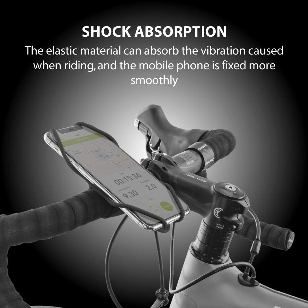 BONE Bike Tie 3, Bike Cell Phone Mount for Handlebar, Scratch-Free Silicone Holder with Anti-Slip Design, Universal Cycling Phone Holder Compatible with Most Smartphones (Black - Handlebar)