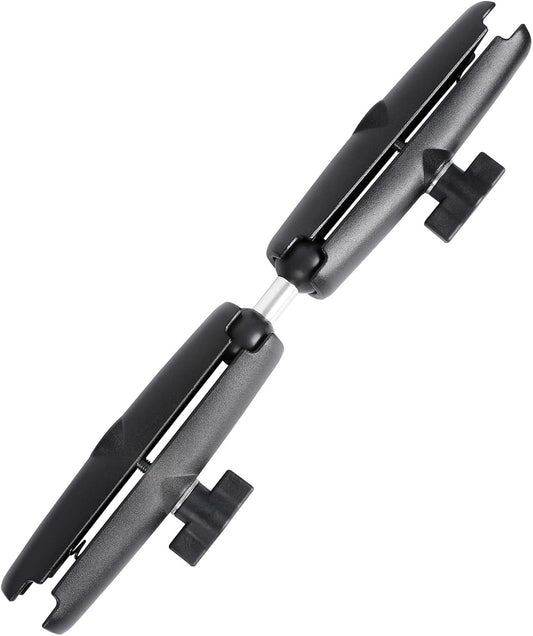 Dual Extension Double Socket Arm with 1" Double Ball Adapter Compatible with RAM B Size Mount and Other 1 inch Industry Standard Device, 360° Rotation Rod for Bike, Truck, Car (12.7" Length)