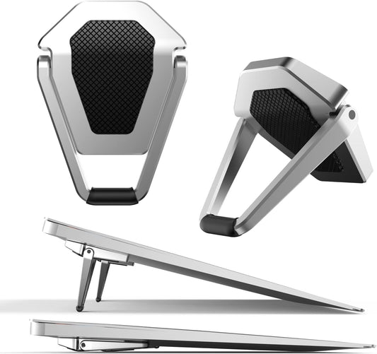 Laptop Stand for Desk, Portable Anti-Slip Keyboard Riser, Zinc Alloy Keyboard Stands, Computer Stand Compatible with MacBook Air/Pro, 10-15.6 Inches Laptops and Keyboards (Sliver)