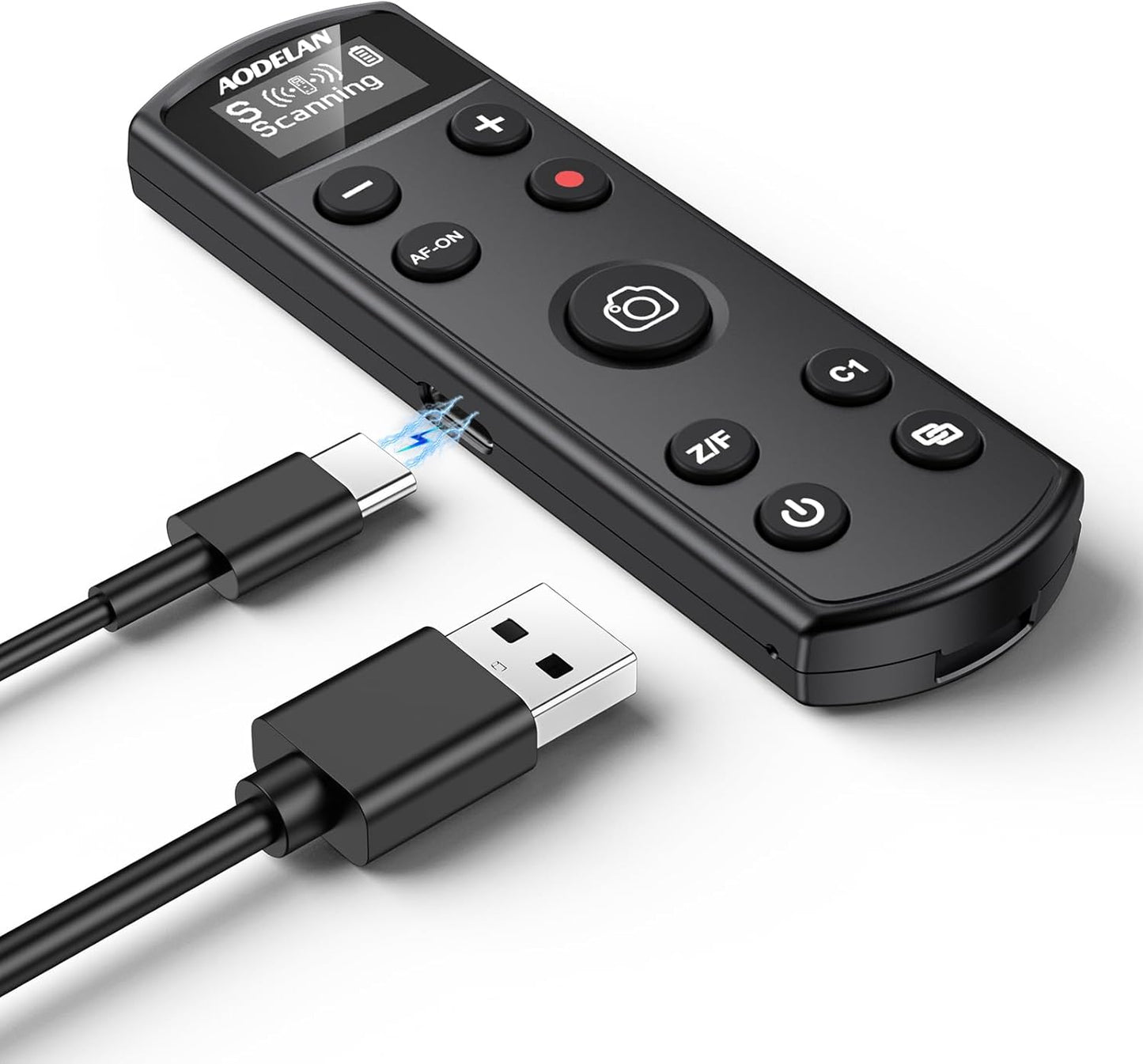 for Sony Camera Rechargeable Shutter Release, AODELAN Wireless Remote Control Zoom Focus Record Compatible with Sony ZV-E10,ZV-1F,ZV-1,A6400,A6700,A7C,A7III,A9,A9 II,DSC-RX0 II,Replace RMT-P1BT(Black)