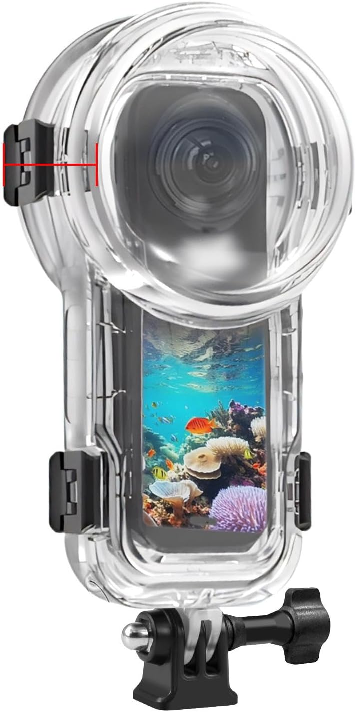 Invisible Dive Case for Insta360 X5, FotStdio Insta 360 X5 Waterproof Case 60m/196ft Underwater Diving Housing Cover Protective Sealed Shell Photography Housings Action Camera Accessories