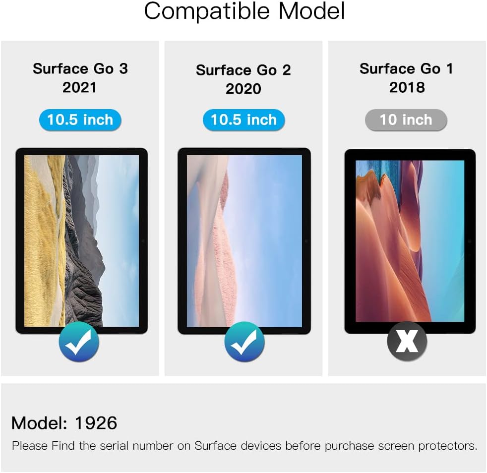 FILMEXT for Microsoft Surface GO 2th Generations Fully Removable Privacy Screen Protector Filter, Anti-Spy Filter, Anti-Glare Feature Makes (for Surface GO 2th Generations Privacy Screen Protector)