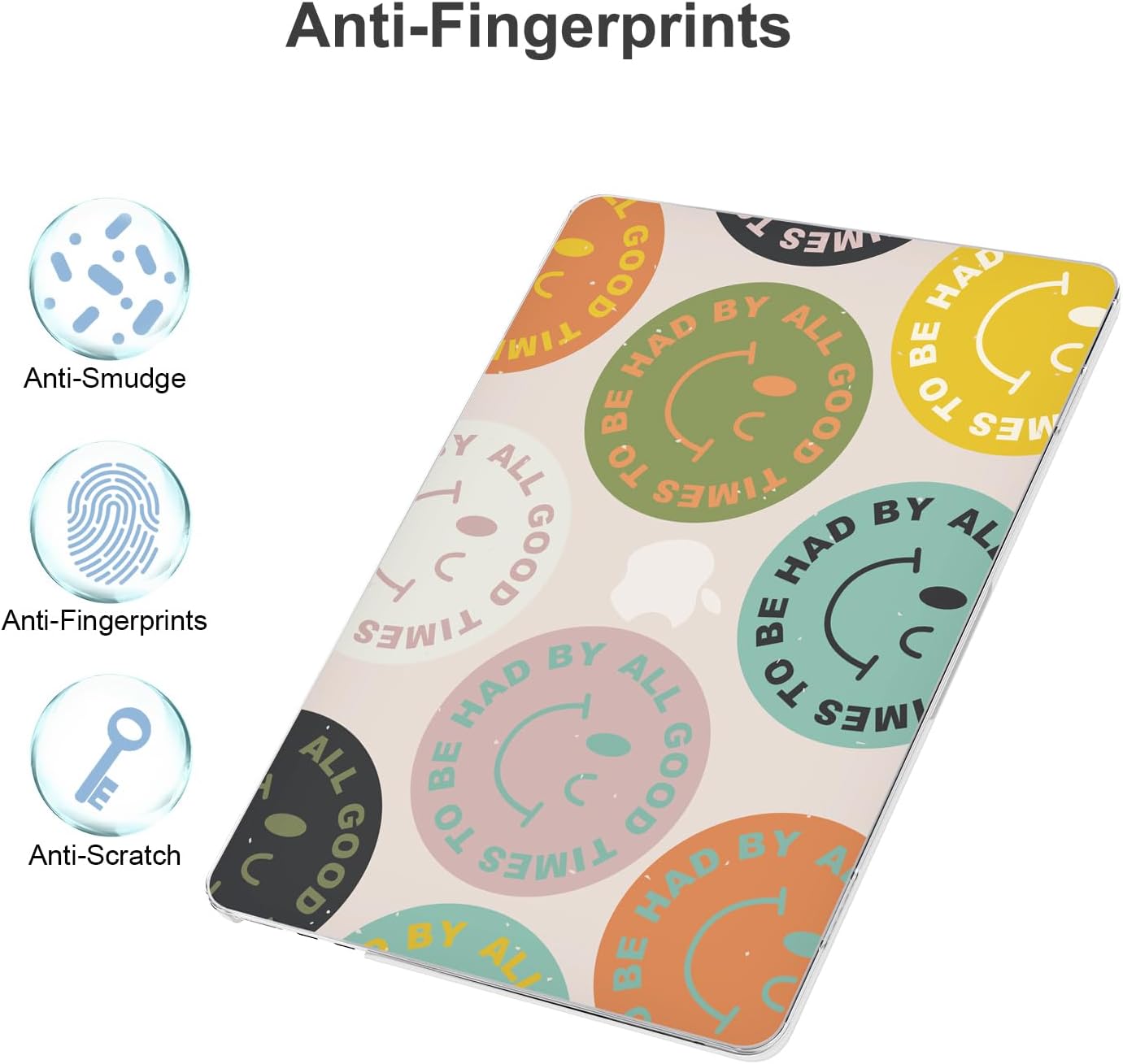 G JGOO Compatible with MacBook Air 13 inch Case 2025 2024 2023 2022 M4 A3240 M3 A3113 M2 A2681, Plastic Hard Shell for MacBook Air 13.6 inch Case + Keyboard Cover + Screen Protector, Colorful Face