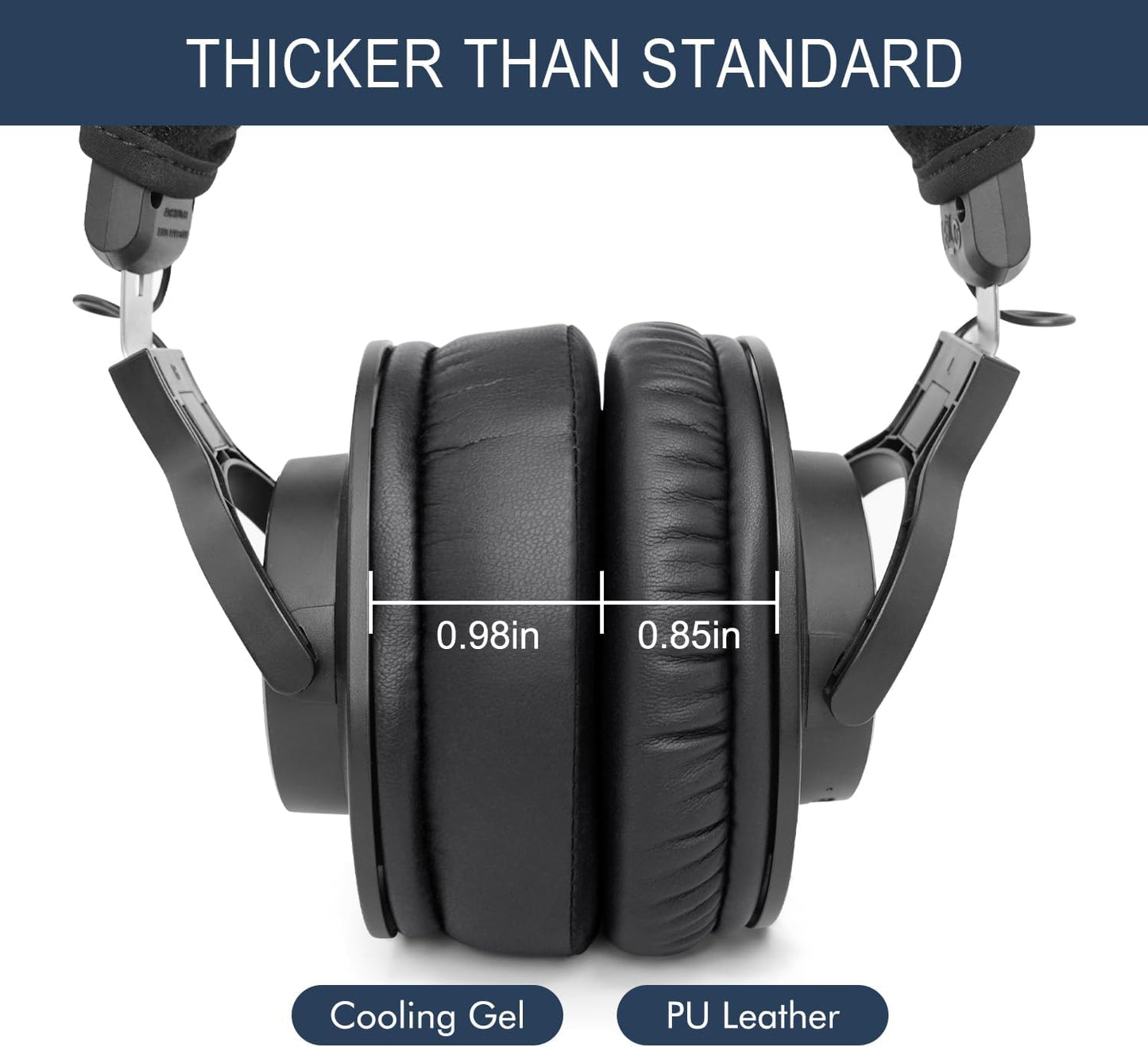 Ice Silk Fabric Replacement Earpads Cushions for HyperX Cloud/Alpha, Audio Technica M50X/M40X, Sony MDR 7506, Turtle Beach Stealth 400/600, & More - Ear Pads with Memory Foam & Added Thickness