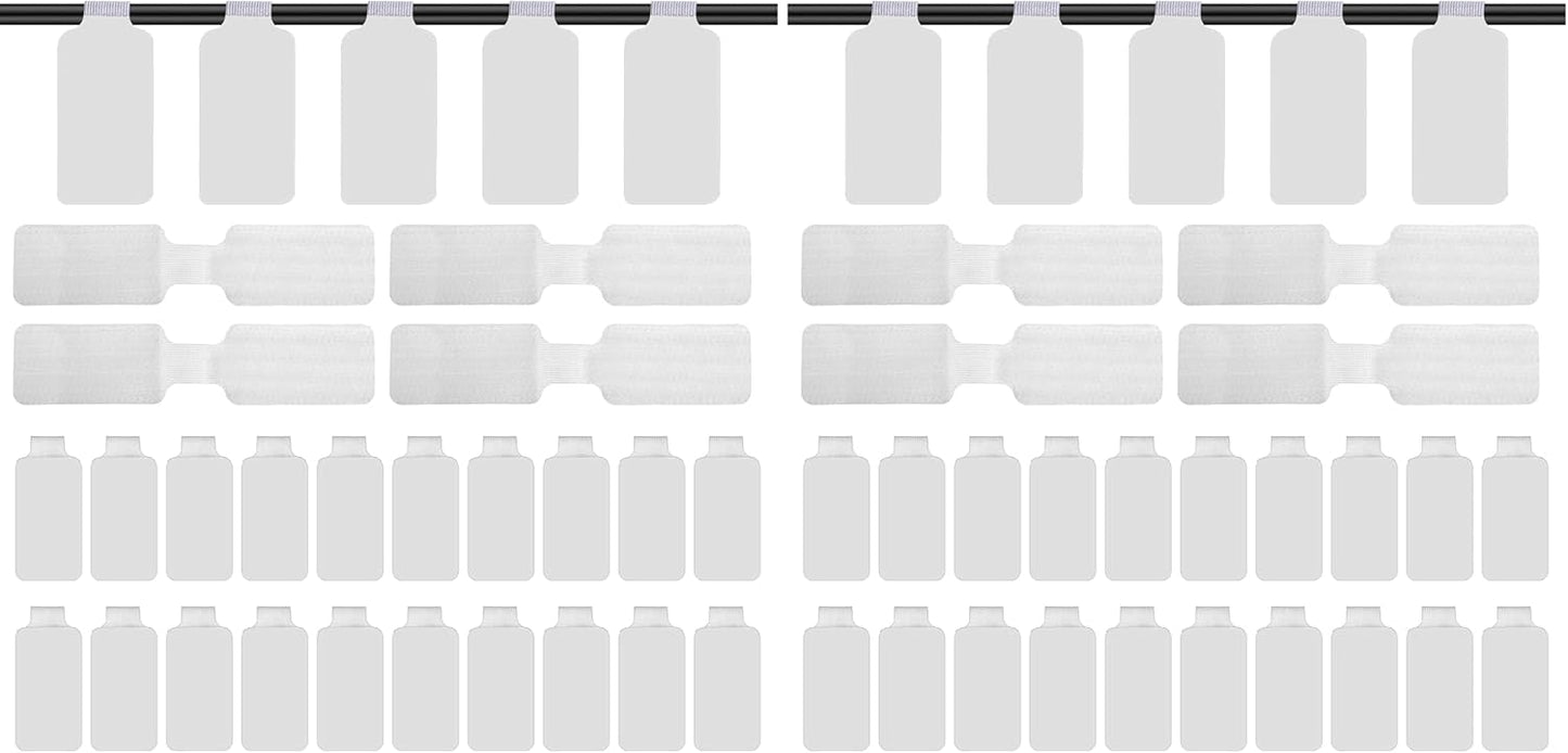 60 Pieces Self-Adhesive Cable Labels, Paste Wire Labels, Nylon Writable Cord Tags Waterproof White Wire Cable Tags for Electronics Office Computers Management and Identification (Pack of 2)