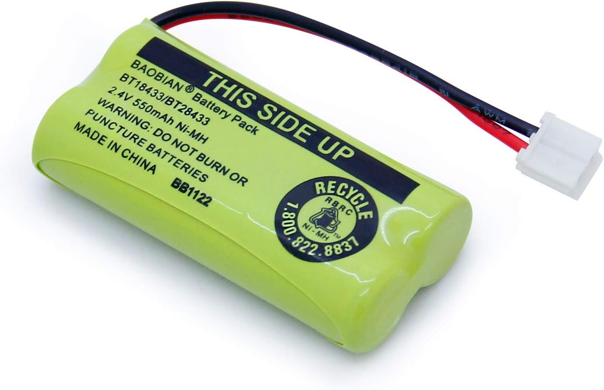 BT18433/BT28433 2.4V 550mAh Ni-Mh BT184342/BT284342 Cordless Phone Battery BT8000/BT8001 BT-6010 BT-8300 BT-1011 BT-1018 BT-1022 CPH-515D CS6209 CS6219 CS6229 DS6301 DS6101 CL80109 (8 Pack)