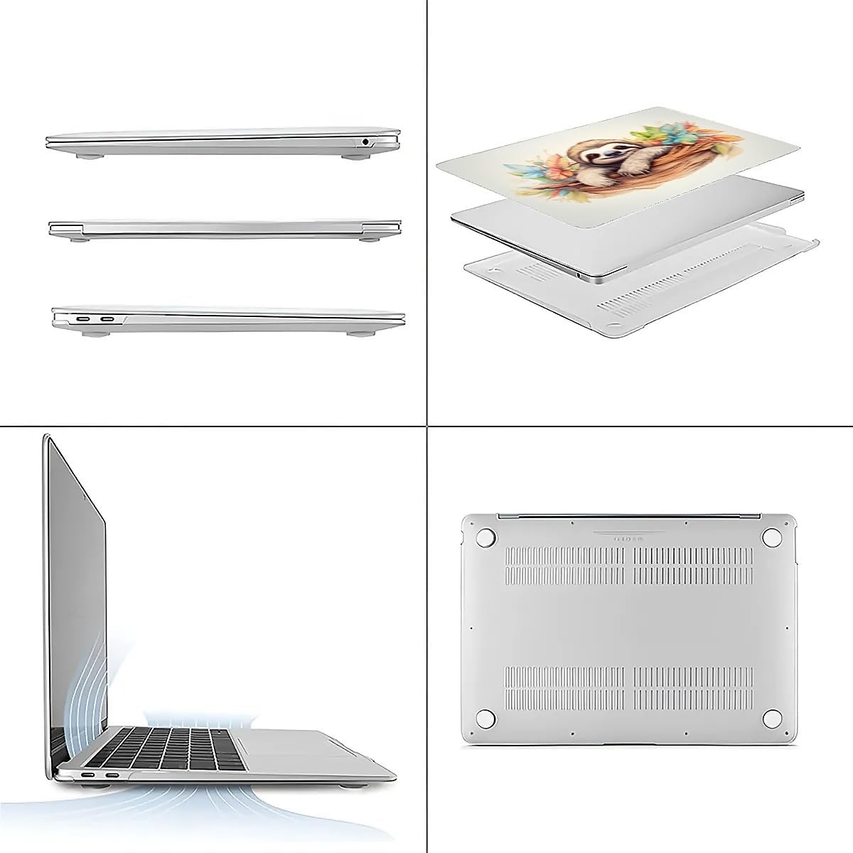 Compatible with MacBook Air 13.3 13.6 Inch Case 2022 2021 2020 2019 Plastic Hard Shell Case Cover,13.3 Pro(A1706/A1708/A1989/A2159/A2289/A2338), Sloth