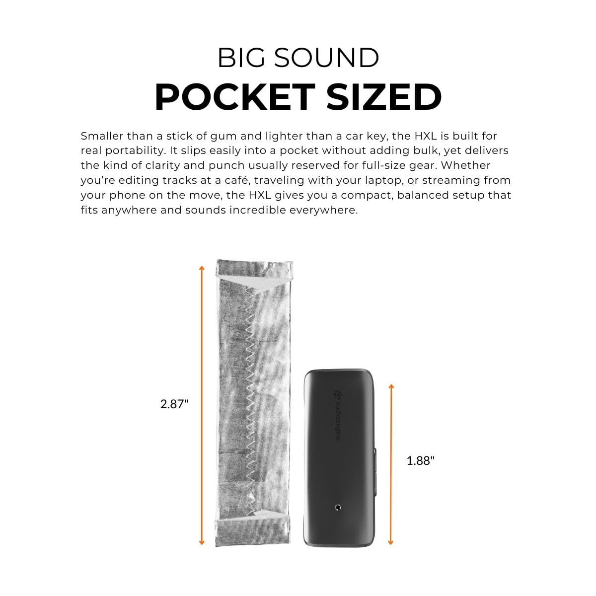 Audioengine HXL Portable Balanced Headphone Amplifier & DAC 4.4mm/3.5mm Outputs, 520mW @ 32Ω Balanced Power, Hi-Res PCM 32-bit/384kHz & Native DSD256 Support