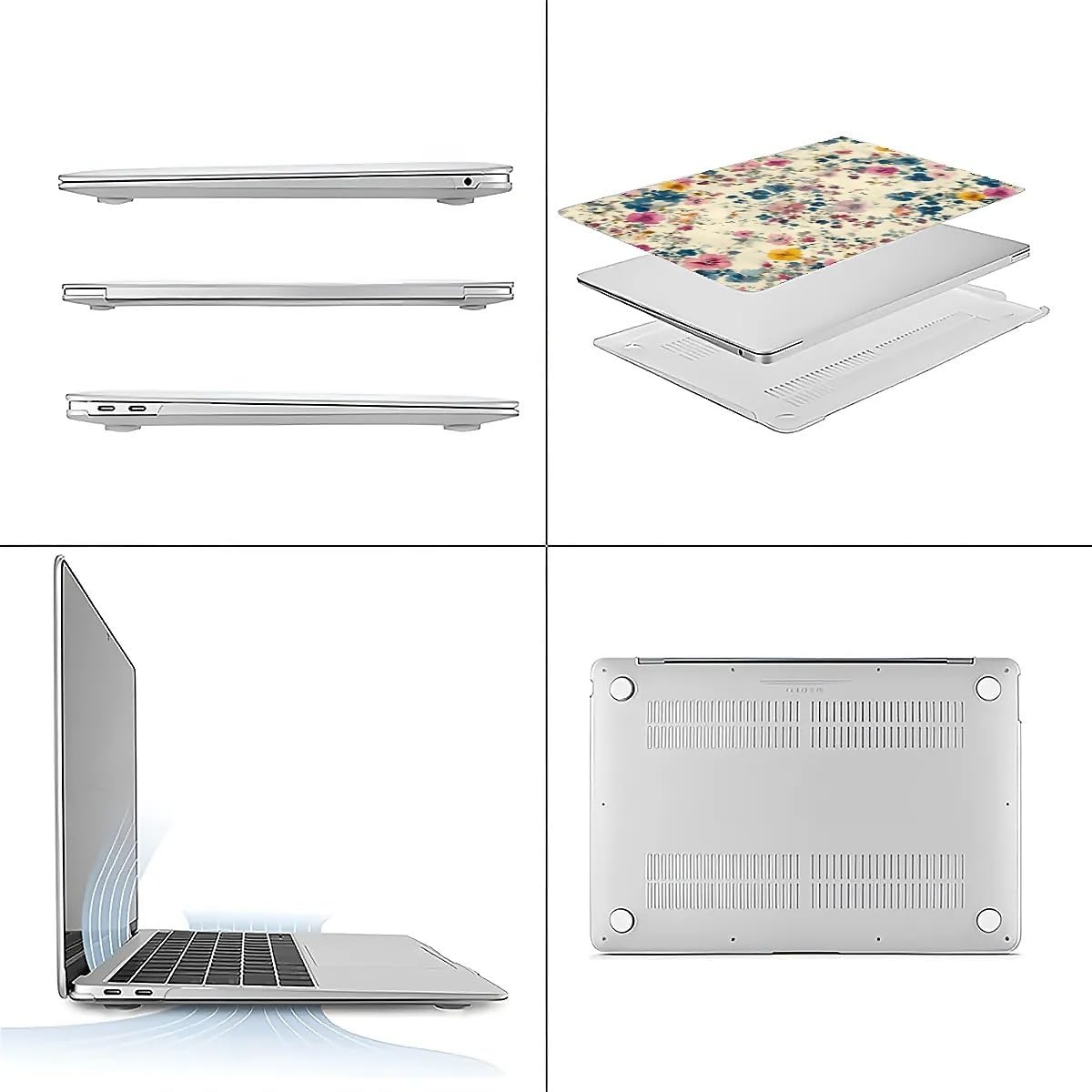 Compatible with MacBook Air 13.3 13.6 Inch Case 2022 2021 2020 2019 Plastic Hard Shell Case Cover,13.6 Air (A2681) M2 2022, Small Pastel Flowers