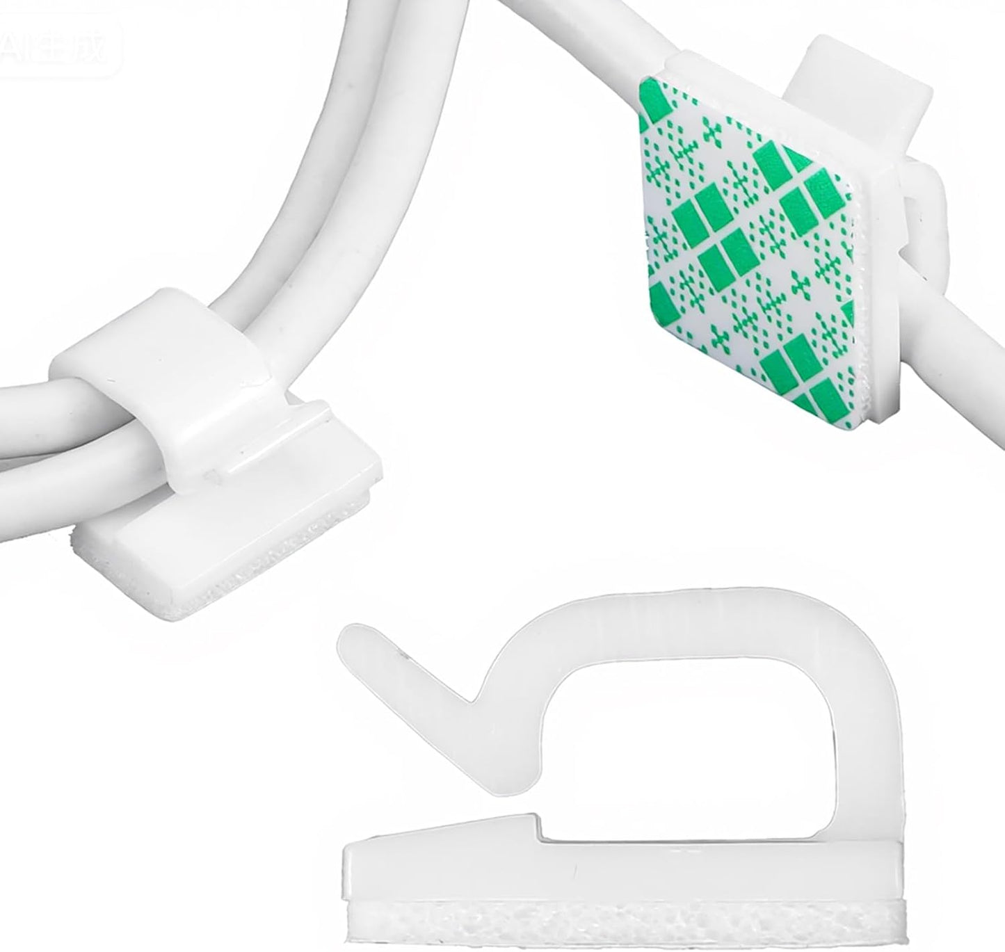 Ethernet Cable Clips Adhesive Cable Ties, 100PCS U Shape Wire Clips Organizer, Cord Management Staples for Ethernet, Wire Holders for Cords Christmas Lights, TV, PC, Desk, Wall, Car