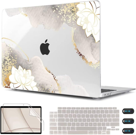 CISSOOK Compatible with MacBook Air 13 inch Case 2021 2020 2019 2018 2022 Release Model: M1 A2337 A2179 A1932, Floral Hard Shell Case Cover for MacBook Air 13 inch with Retina Display and Touch ID