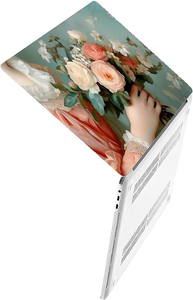 Compatible with MacBook Air 13.3 13.6 Inch Case 2022 2021 2020 2019 Plastic Hard Shell Case Cover,13.6 Air (A2681) M2 2022, A Lady with Flowers