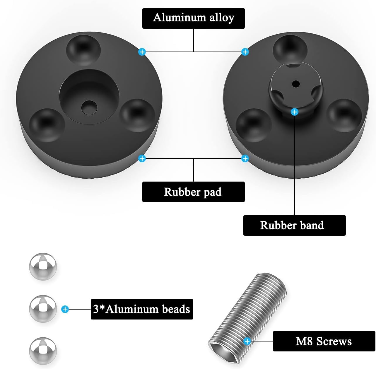 Audiocrast 4X HiFi Speaker Spikes 40×23mm Speaker Stand Feet Pads HiFi Shock Absorber Feet Aluminum Isolation Feet for Audio Speaker Subwoofer CD DVD Amplifier Turntable DAC