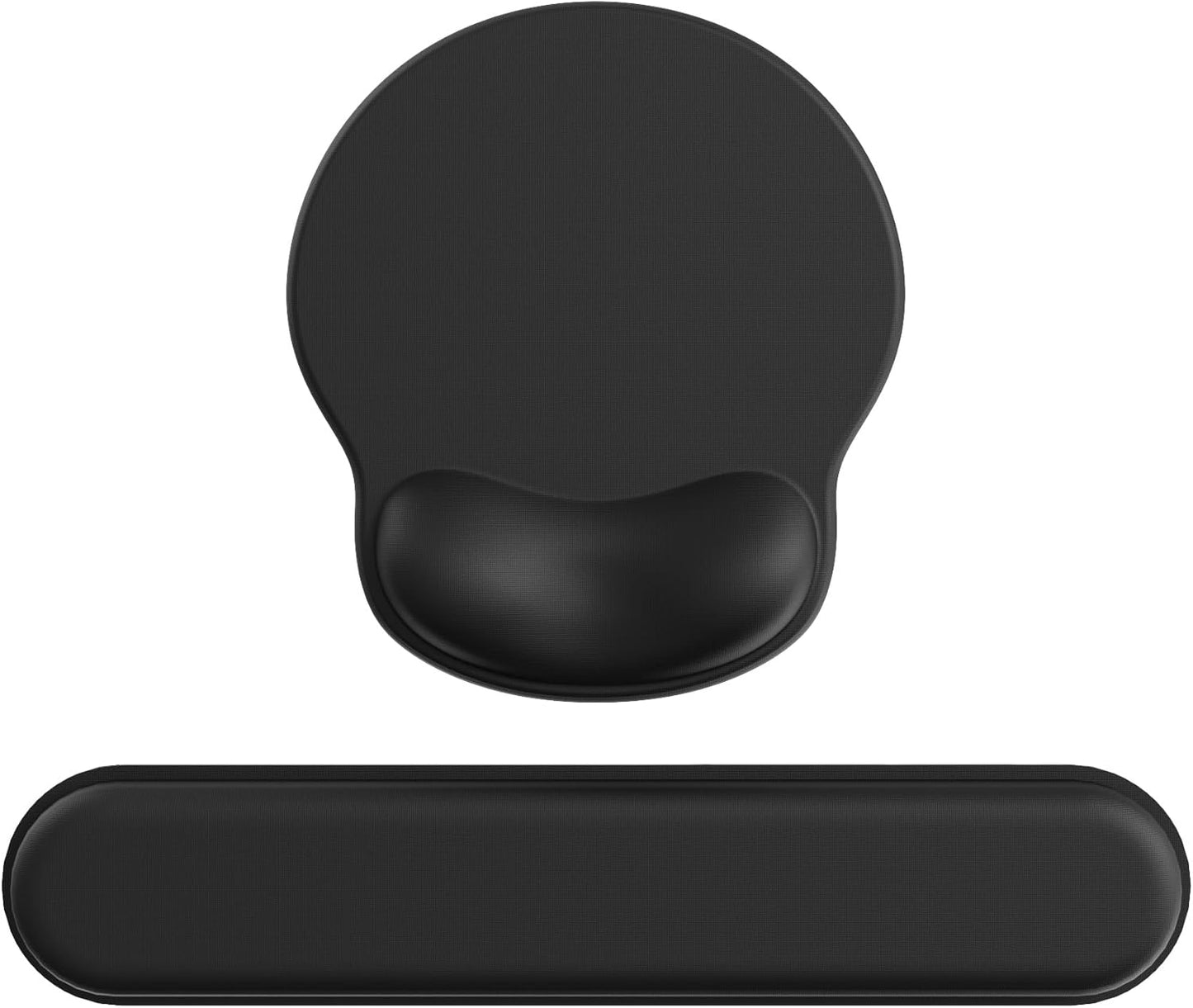 Ergonomic Mouse Pad Wrist Support Set, Memory Foam Keyboard Wrist Rest Set, Ergonomic Keyboard Pad, Non-Slip Base Mousepad（Black Set）