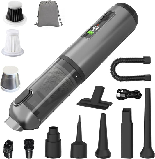 Cordless Car Vacuum Cleaner, 22000PA High Power Portable Handheld Car Vacuum & Air Duster, Mini Vacuum with LED Display, for Home, Office, Camping