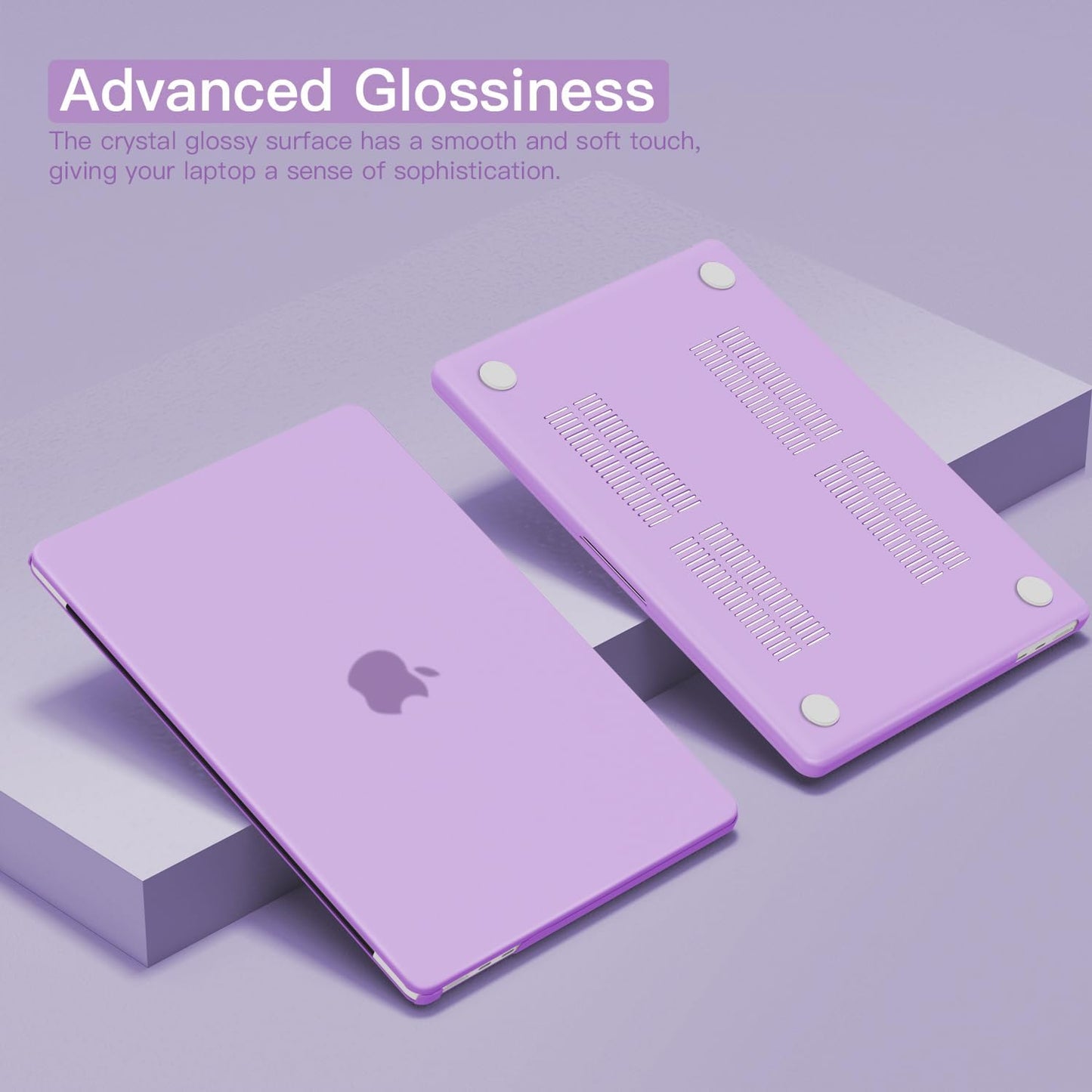 CISSOOK Compatible with MacBook Air 13.6 inch Case A3240 A2681 A3113 2022 2023 2024 2025 Release, Plastic Hard Shell Case USB 3.0 Adapter for MacBook Air 13 inch M2 M3 M4 Chip, Frosted Purple