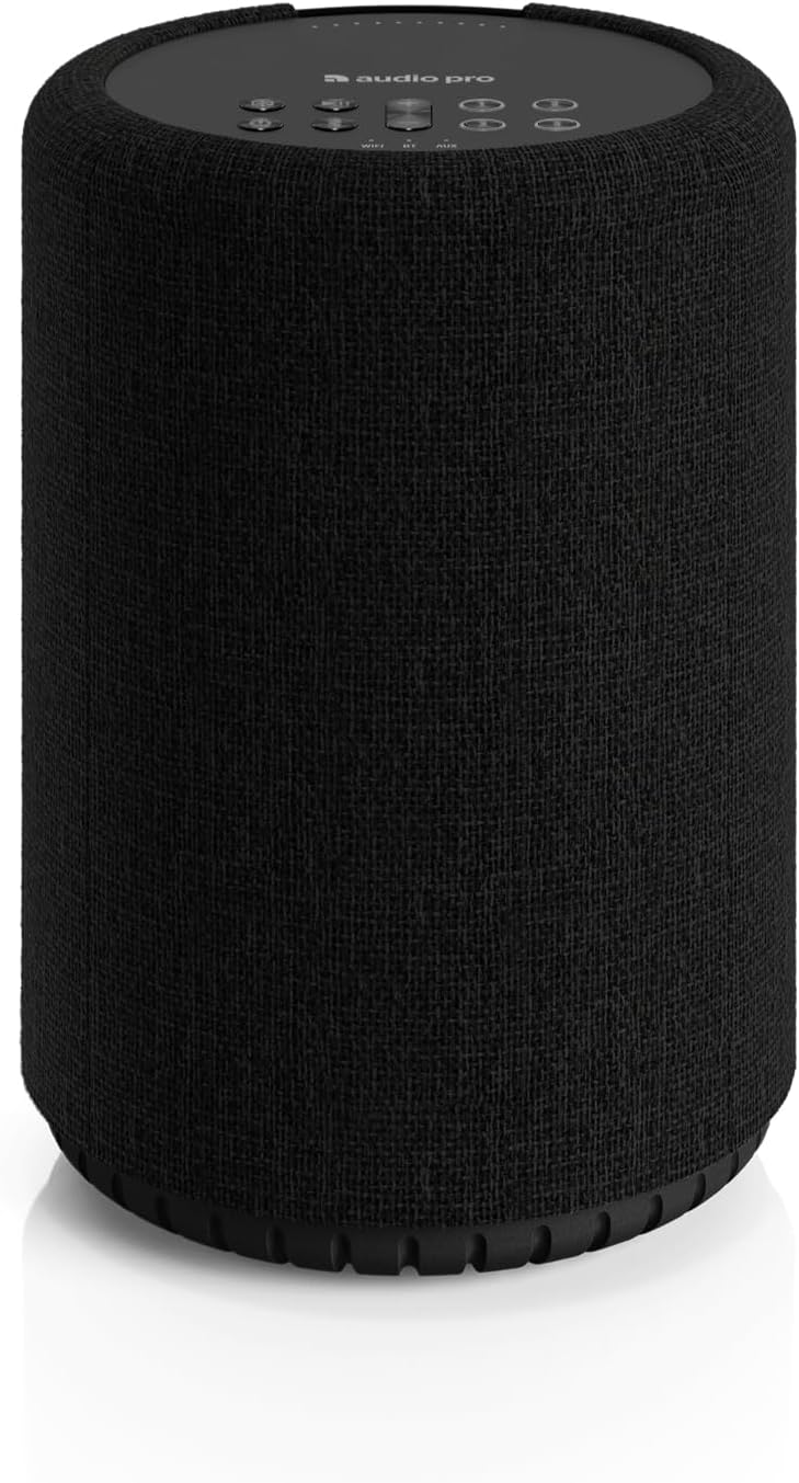 Audio Pro A10 MKII Wireless Multiroom Speaker, WiiM Edition | High Fidelity, Bluetooth, WiFi | Compatible with AirPlay 2, Google Cast, Siri, WiiM Home App, Stream Spotify, Tidal & More, Black