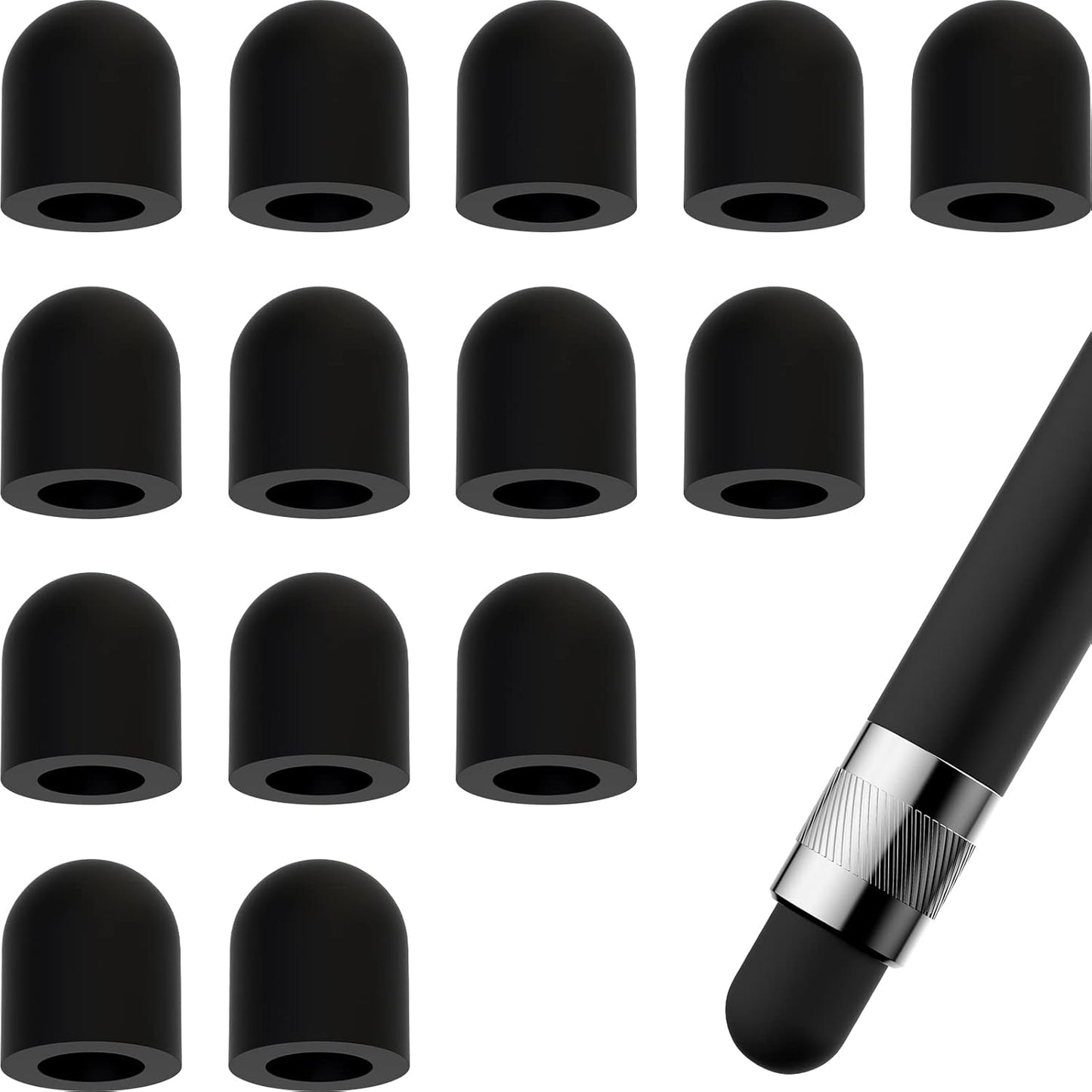 30pcs Universal Replacement Rubber Tips for Stylus Pens Silicone Stylus Tips Replacement for Touch Pencil Stylus Touchscreen Pen