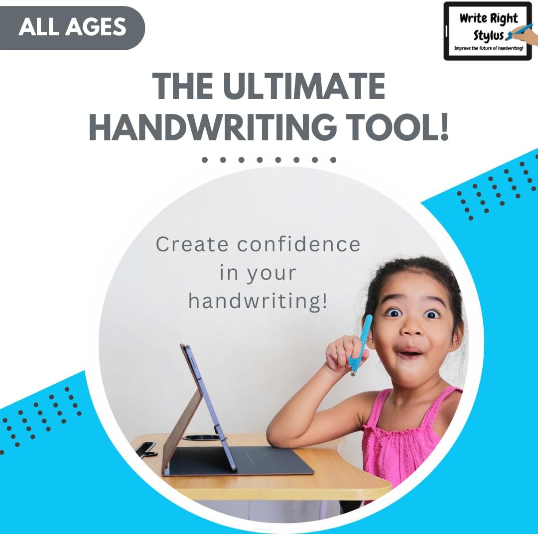 Handwriting Improvement Tool for Children, Perfect for Learning Writing Skills, Compatible with All Tablets, Montessori-Inspired Educational Stylus for Schools - Write Right Stylus