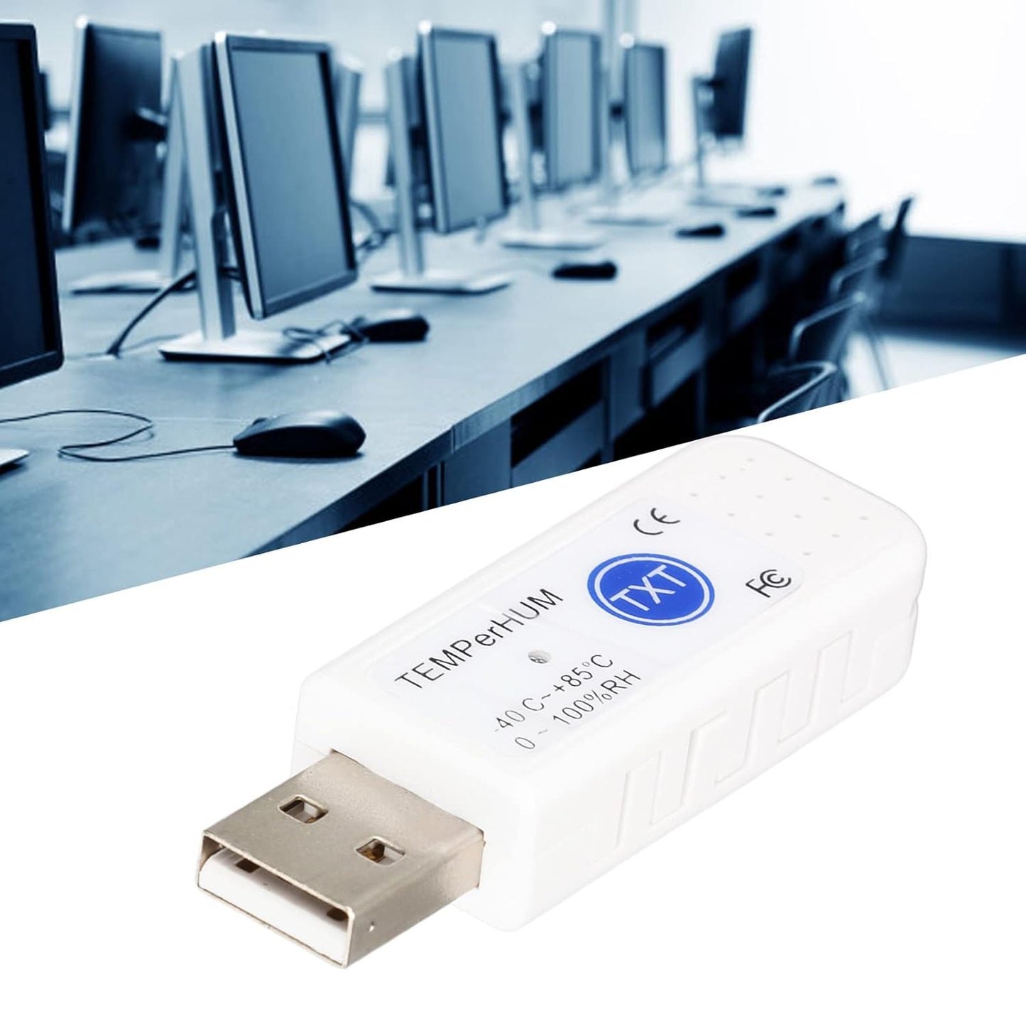 Computer USB Thermometer Data Logger, Plug and Play PC Software for Logging Temperature with Email Alarm, for Temperature and Humidity Data