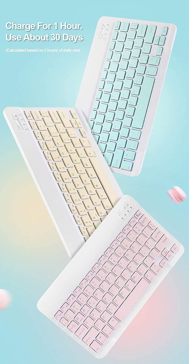 AnMengXinLing Keyboard Case for iPad Air 11 inch (M3 2025/M2 2024) with Mouse, Case for iPad Air 5th/4th Gen with Keyboard Cover with Pencil Holder, Yellow