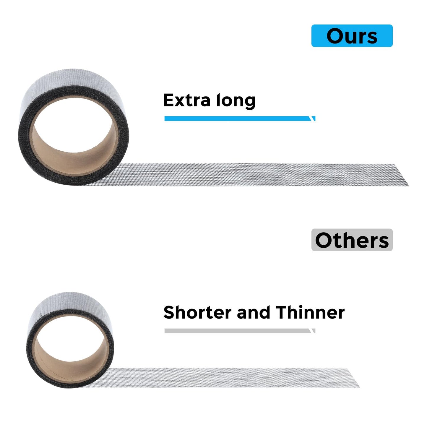 Black Window Screen Repair Tape, 2IN X 10FT Screen Repair Kit for Windows or Doors, Strong Adhesive Fiberglass Mesh Patch Tape