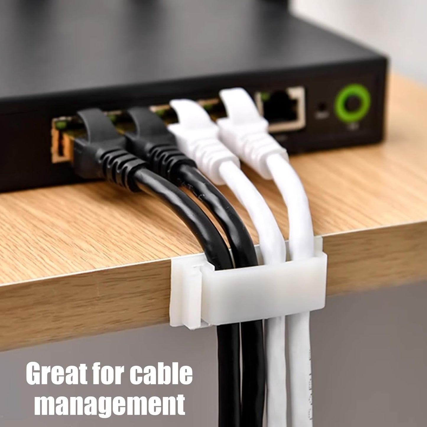 50 pcs 50 PCS Self Adhesive Cable Clips(L), Outdoor Light Clips, White Cord Wire Clips, 5.3 cm Nylon Cord Wall Finisher Wire Clamp for Home, Car, Office Desk Wire Management (White, L-50 PCS)