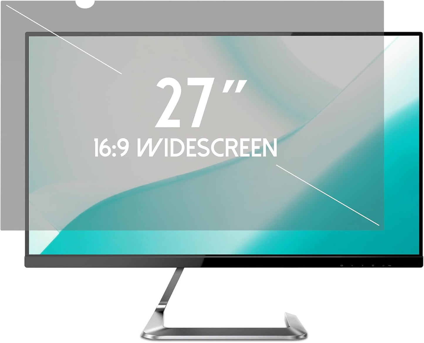 27 Inch Desktop Privacy Screen Shield for 16:9 Wide Monitor - Anti Glare Computer Privacy Screen Cover | Blue Light Blocking Screen Protector | Scratch Resistant UV Filter | Attachment Type