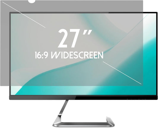 27 Inch Desktop Privacy Screen Shield for 16:9 Wide Monitor - Anti Glare Computer Privacy Screen Cover | Blue Light Blocking Screen Protector | Scratch Resistant UV Filter | Attachment Type