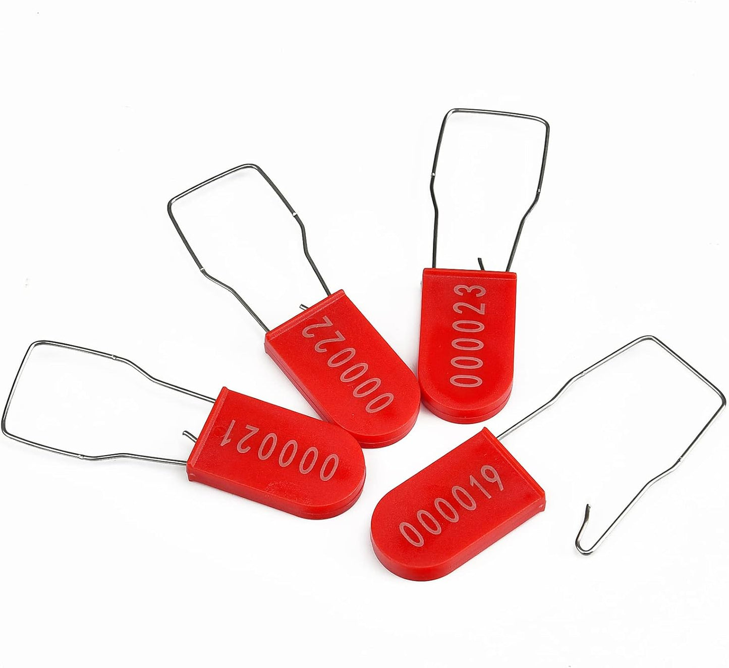 500PCS Plastic Padlock Security Seals Metal Wire Padlocks Electric Meter Seal Disposable Anti-Tamper Lock Numbered Anti Tamper Tag Hasps Red
