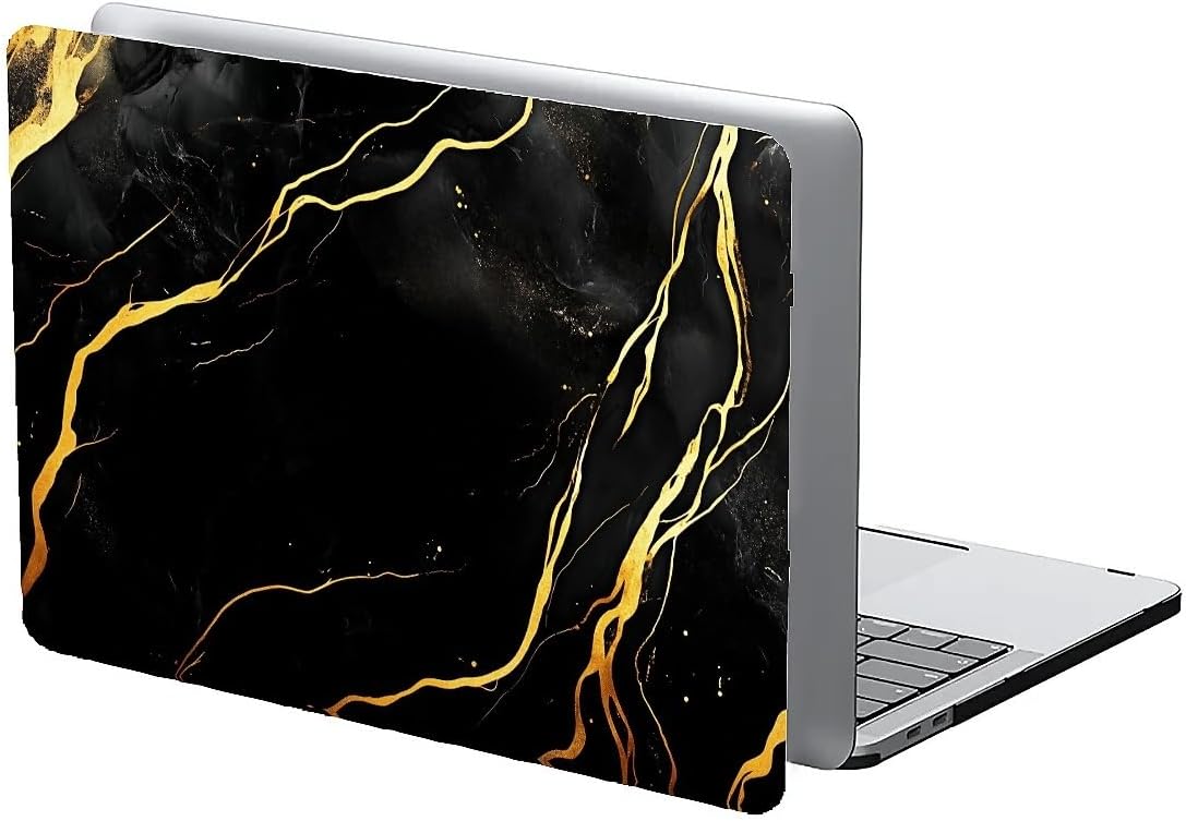 Compatible with MacBook Air 13.3 13.6 Inch Case 2022 2021 2020 2019 Plastic Hard Shell Case Cover,13.3 Air (A1932/A2179/A2337), Black Marble