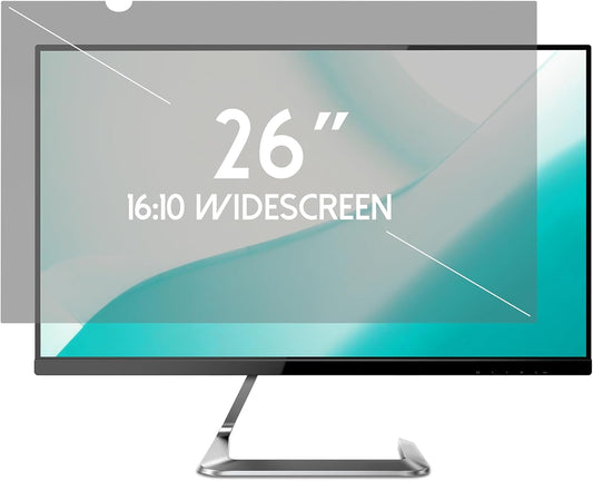 26 Inch Desktop Privacy Screen Shield for 16:10 Wide Monitor - Anti Glare Computer Privacy Screen Cover | Blue Light Blocking Screen Protector | Scratch Resistant UV Filter | Attachment Type