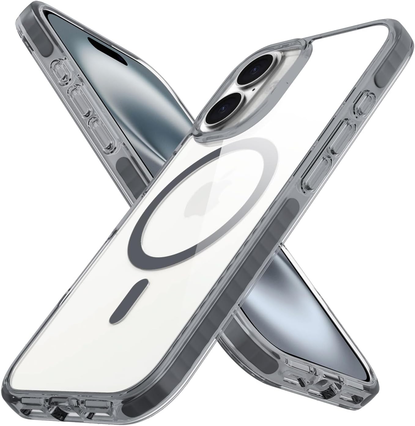 BELTRON Belt Case for iPhone 16, Slim Protective Transparent Case & Rotating Belt Clip Holster Combo (Compatible with MagSafe)