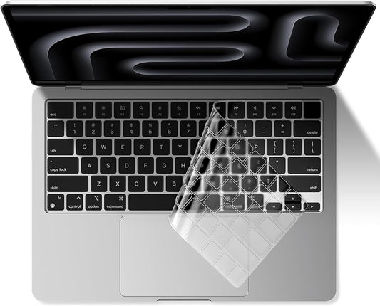 EooCoo Premium Keyboard Cover Skin Ultra Thin Protector Compatible with 2025-2021 MacBook Air 15" 13.6" M4 M3 M2 Chip, MacBook Pro 14" 16" M4 M3 M2 M1 Pro Max Chip, Clear