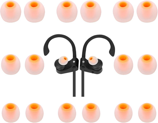 Earbud Tips Ear Bud Tips Soft Anti Slip Washable and Reusable Silicone Replacement Earbud Tips Fit Most in-Ear Earbuds(Inner Hole 3.8mm -5.1mm) 18pcs S M L