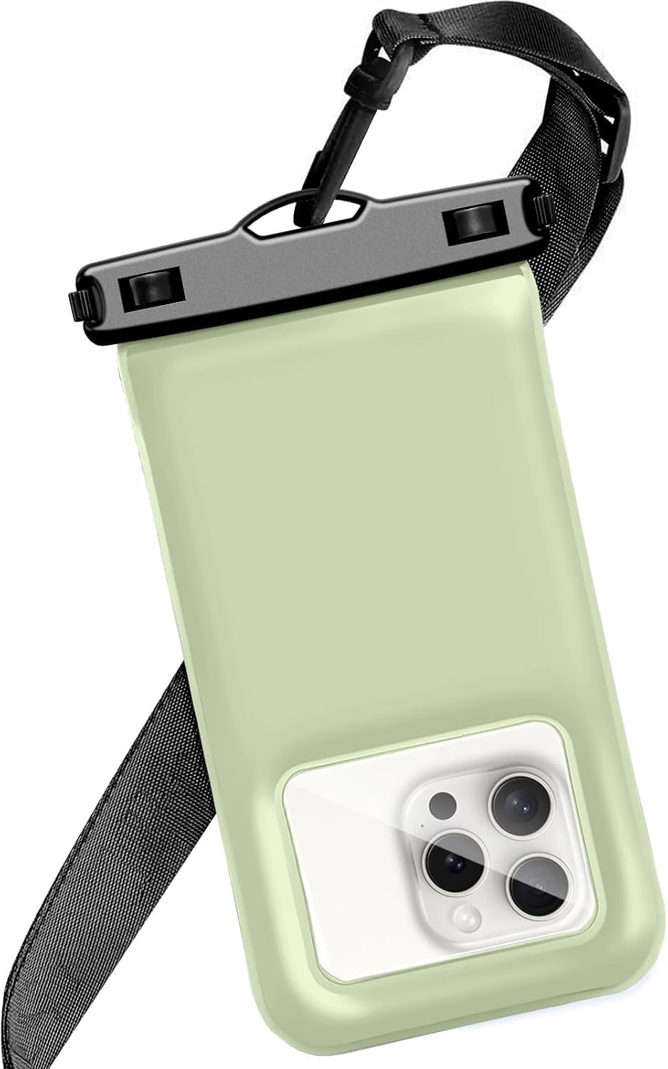 Floatable Soap Bubble Waterproof Phone Pouch/Case with Crossbody Lanyard for iPhone 16 Pro Max/15 Pro/14/13/12, IP68 Cellphone Dry Bag Beach Cruise Ship Essentials, 1 Pack-Mint Green-7″