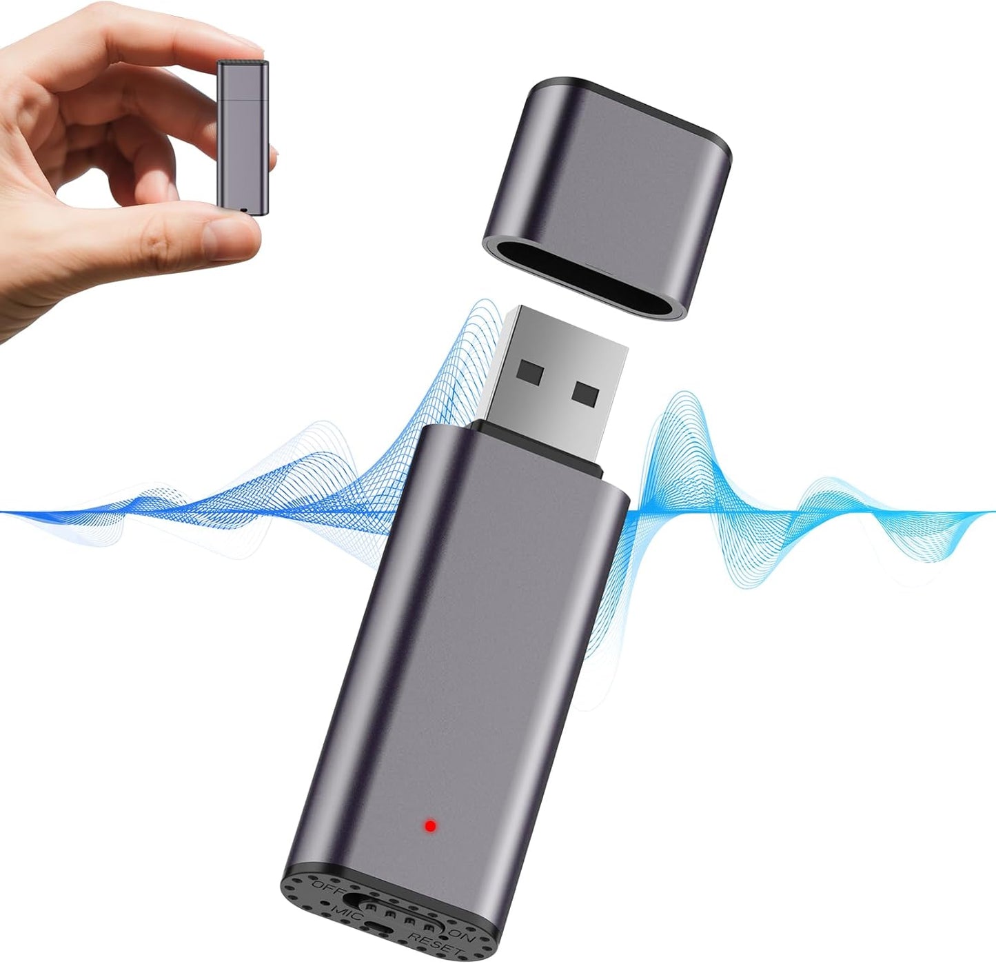 64GB Voice Recorder Digital Voice Activated Recorder USB Recording Device with Noise Reduction Rechargeable 750Hrs Small Pocket Audio Recording Devices for Lectures, Interview, Meeting, Class