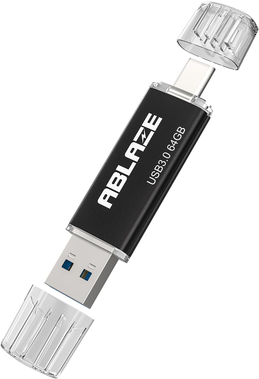 ABLAZE Type C Flash Drive 64GB, Dual USB 3.0+ USB C Flash Drive Compatible with iPhone 16/15,Android Smartphone,Computer,Tablet Mac Laptop
