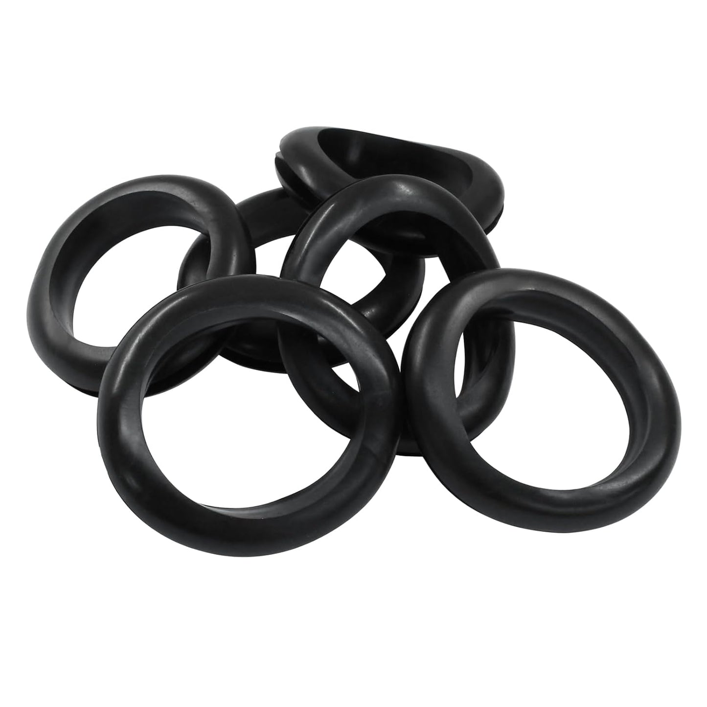 6 Pcs Rubber Grommets, 1-9/16" Inside Diameter 1-3/4" Drill Hole Rubber Wire Grommets O Ring Grommets for Wire, Firewall, Cables, Plugs, Automotive(Black)