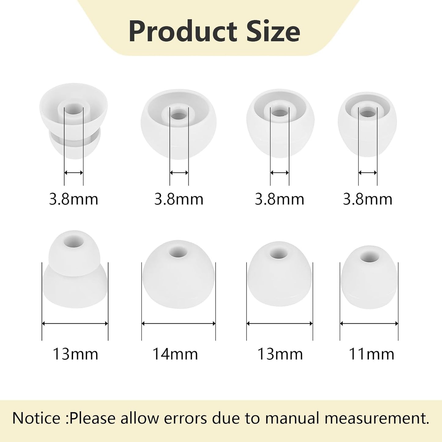 Ear Bud Covers Silicone Replacement Earbud Tips Compatible with Powerbeats Pro Beats Wireless Earphone Headphone Ear Tips 4 Pairs