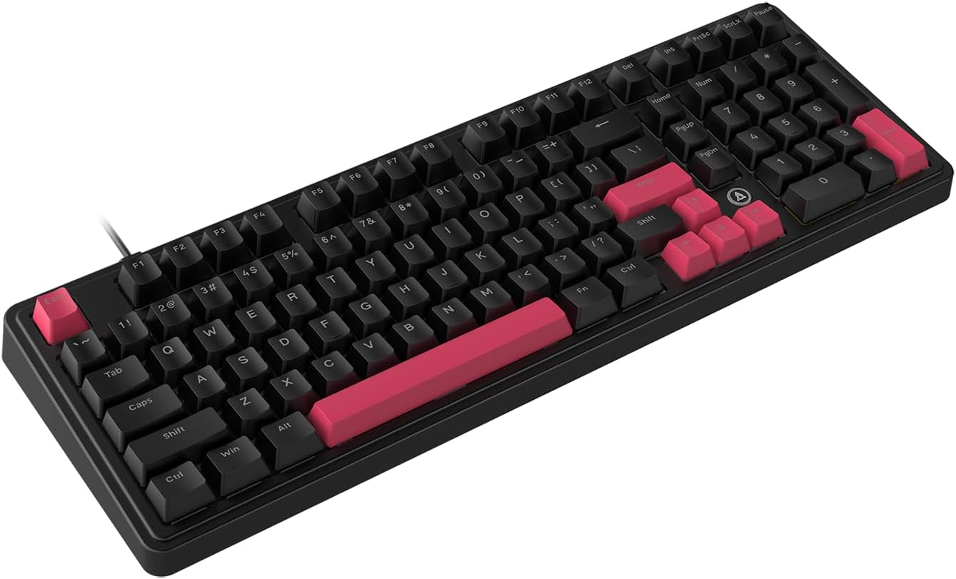 FIRSTBLOOD ONLY GAME. AK980 Wired Mechanical Keyboard, 101Keys Full Layout, Gasket Mount, Hot-Swappable USB Gaming Keyboard with Red Switches, Anti-Ghosting, Black-Red