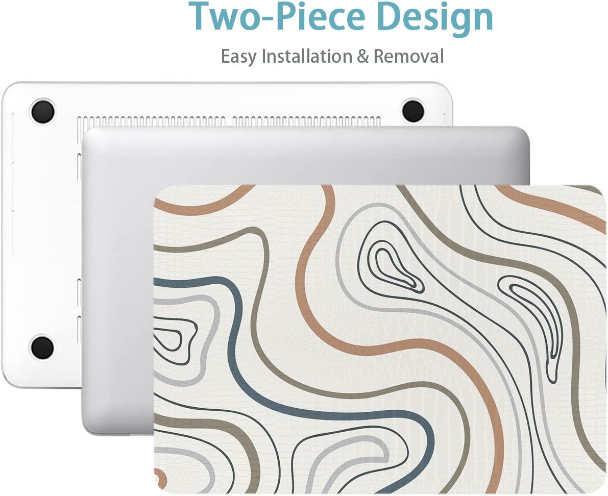 LanBaiLan Compatible for MacBook Pro 13 inch with Touch Bar 2022 2021 2020 2019 2018 2017 2016,M1 M2 A2338 A2289 A2251 A2159 A1989 A1706 A1708 Laptop Hardshell Case & Keyboard Cover, Aesthetics Line