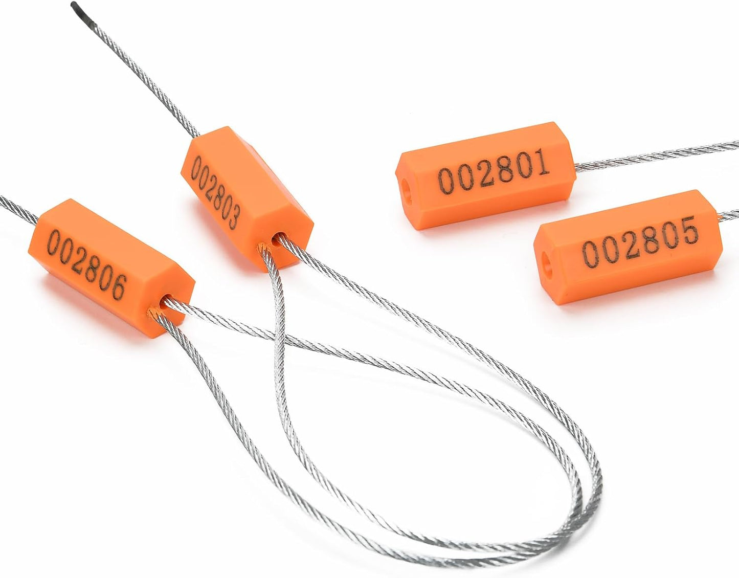 500PCS Steel Cable Seals Metal Security Seal Numbered Metal Truck Trailer Seals Security Tags Tamper Evident Tags Container Seals Pull Tight Steel Wire Seals