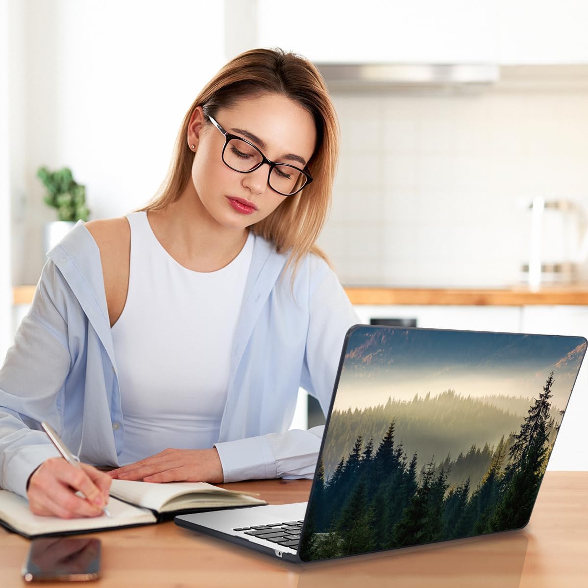 Teryeefi Compatible with MacBook Pro 13 inch Case M2 M1 2024, 2023, 2022-2016（A2251 A2289 A2159 A1989 A1708 A1706 with Touch Bar, Plastic Hard Shell Cover for 13" MacBook Pro, Forest Landacpe