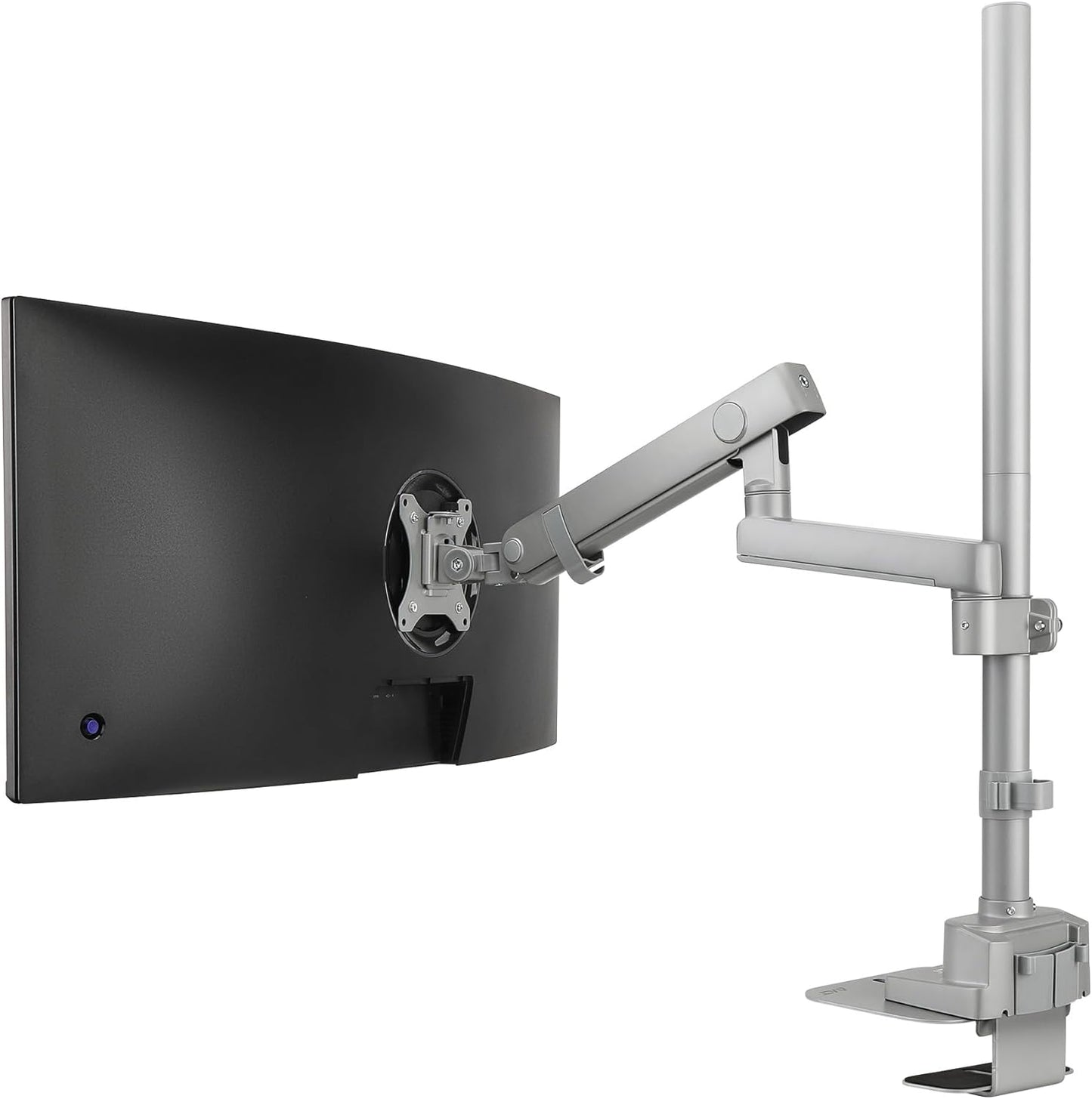 AVLT Single 40 Inch Monitor Arm Pole Top Mount with USB-C USB-A Ports-Gray, Supports 26.4 lbs (12kg), Ultrawide Screen fit, VESA Compatible, Tilt, Swivel, Rotate, Ergonomic Adjustable Height, Durable