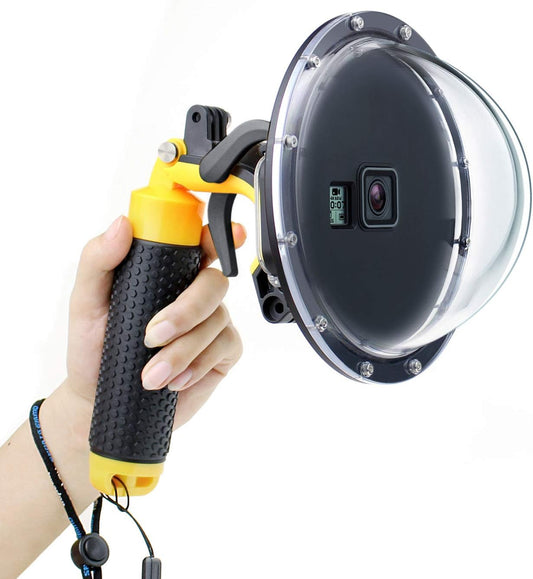 Dome Port for GoPro Hero 2018/7/6/5 Black - Go Pro Dome Port Lens with Waterproof Housing Case Trigger Floating Hand Grip for Hero7 Silver/White Underwater Photography