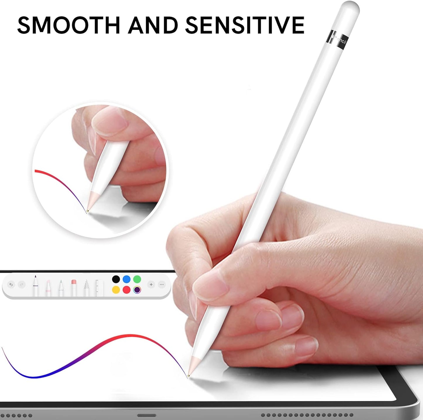 Delidigi 2 Pack Replacement Tips Compatible with Apple Pencil Pro/2nd Generation/1st Gen/USB C, Wear-Resistant iPencil Nibs Accessories Fine Point Precise Control Pen Like Tips