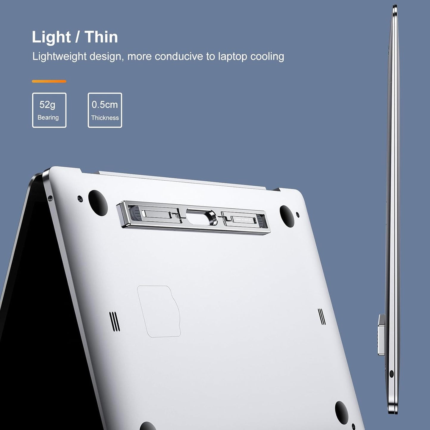 Laptop Risers for Desk, 4 Adjustable Heights Laptop Stand, Keyboard Riser, Ergonomic Laptops Feet for Desk, Compatible with MacBook Air Pro, with Dell, with HP, More 10-15.6” Laptops